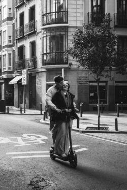 Lovers on a scooter